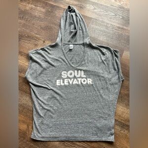 Gray hoodie “Soul Elevator” tshirt - one size fits all